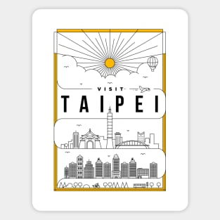 Taipei Minimal Lineal Poster Magnet